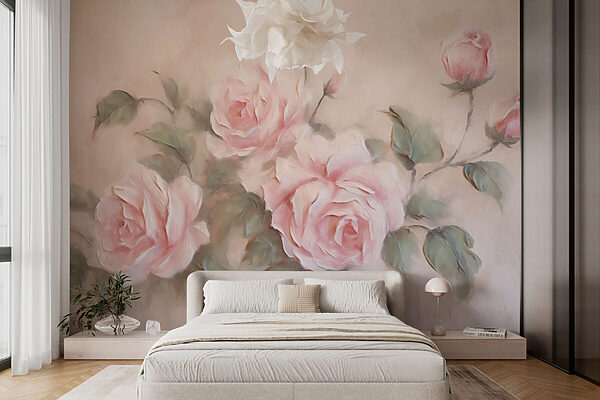 Pittura di rose rosa Pittura di rose rosa