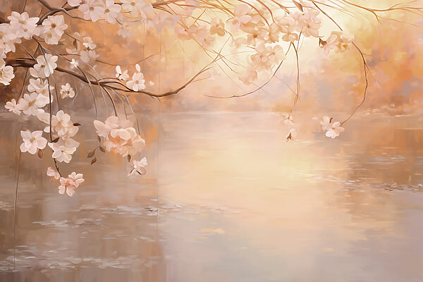 Pittura di un ramo d'albero con fiori Pittura di un ramo d'albero con fiori