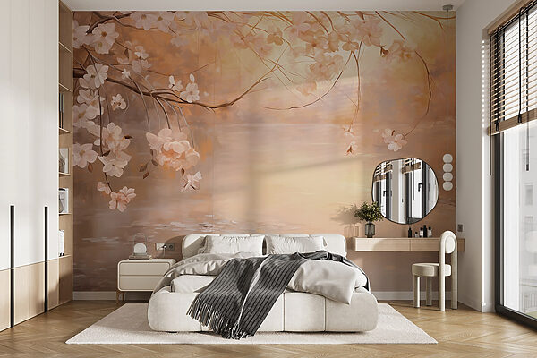 Pittura di un ramo d'albero con fiori Pittura di un ramo d'albero con fiori