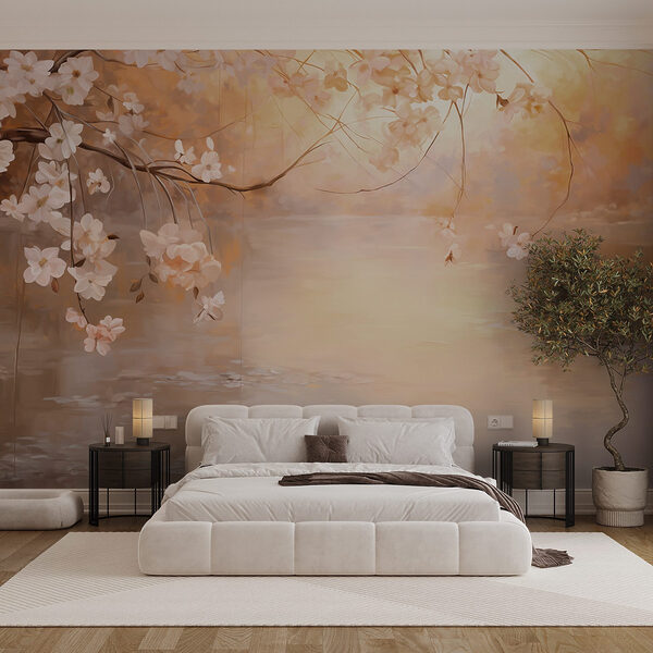 Pittura di un ramo d'albero con fiori Pittura di un ramo d'albero con fiori