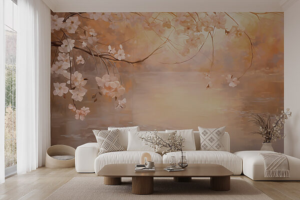 Pittura di un ramo d'albero con fiori Pittura di un ramo d'albero con fiori