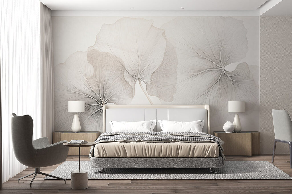 Delicate leaves in soft hues