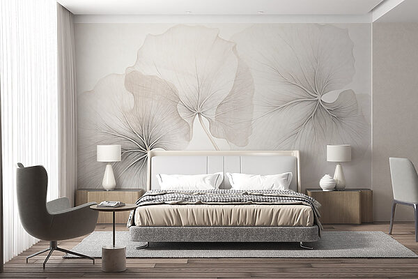 Delicate leaves in soft hues