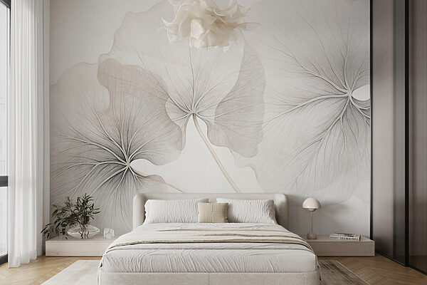 Delicate leaves in soft hues