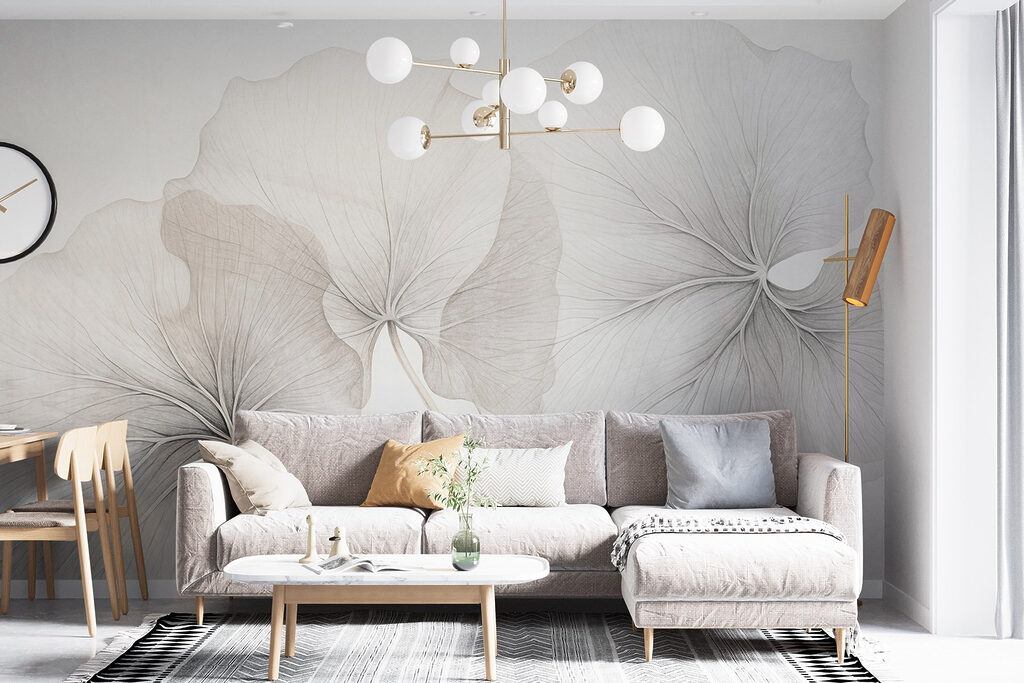 Delicate leaves in soft hues