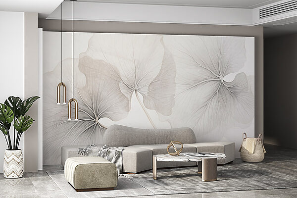 Delicate leaves in soft hues