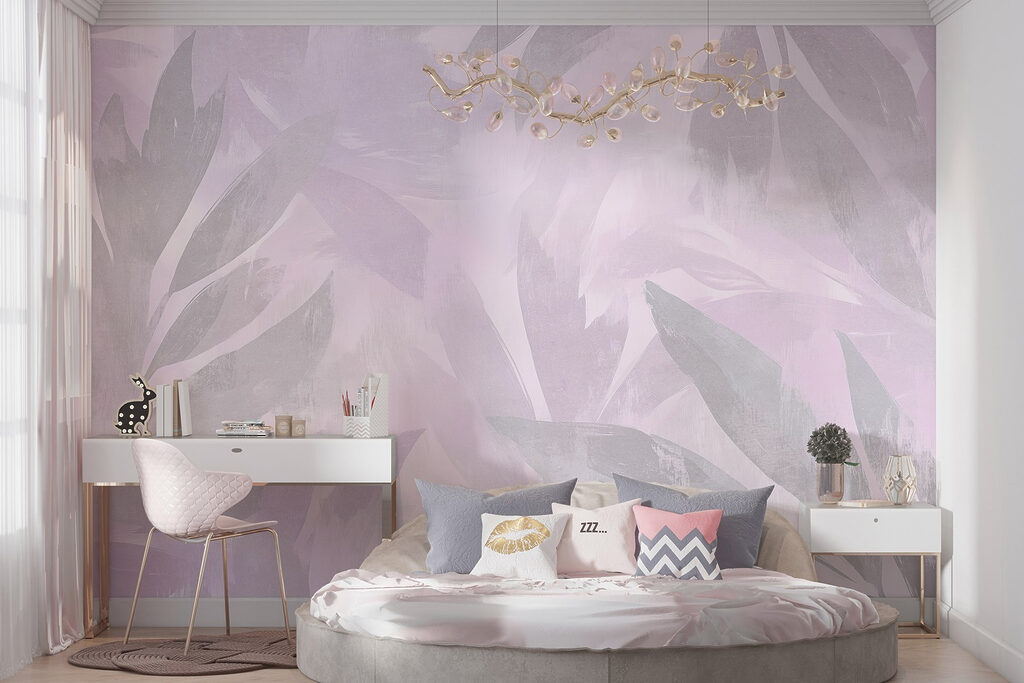 White and purple background with leaves White and purple background with leaves
