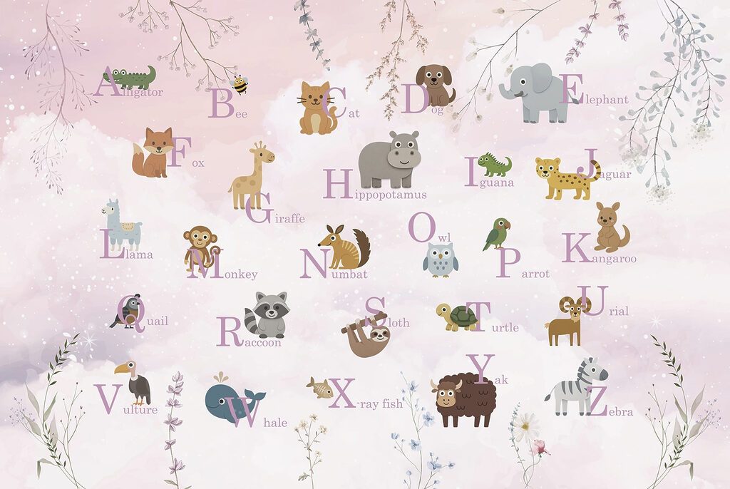 Poster con animali e lettere Poster con animali e lettere