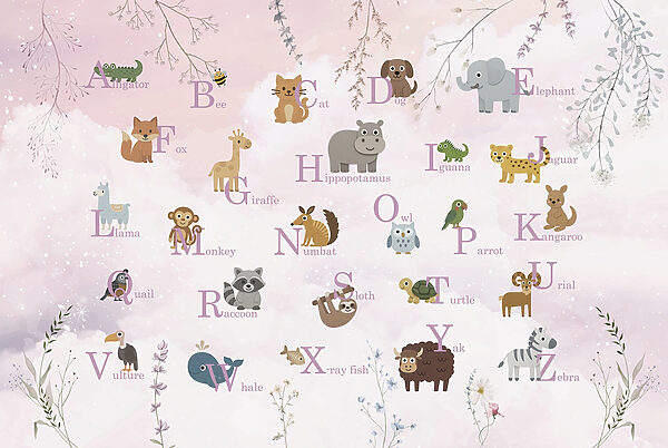 Poster con animali e lettere Poster con animali e lettere