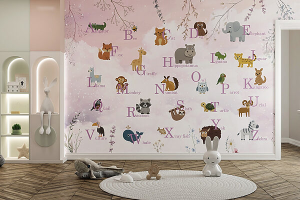 Poster con animali e lettere Poster con animali e lettere