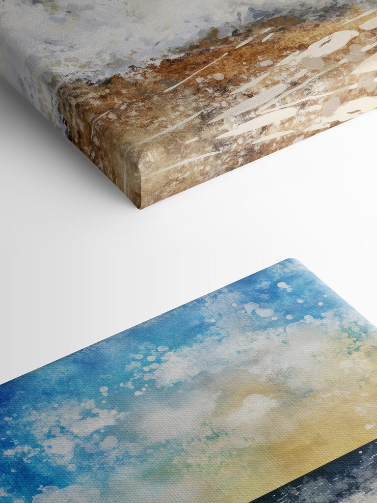 Watercolor of waves crashing on a beach Watercolor of waves crashing on a beach