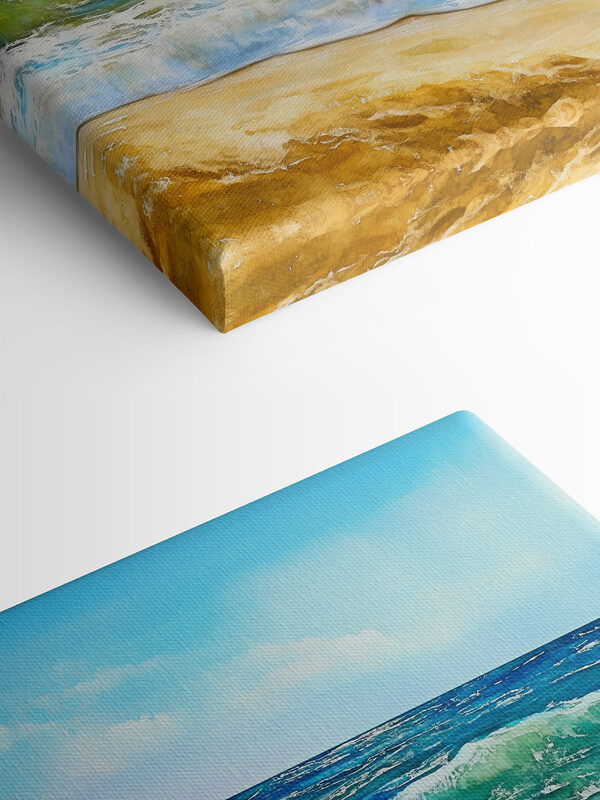 Watercolor of waves crashing on a beach Watercolor of waves crashing on a beach
