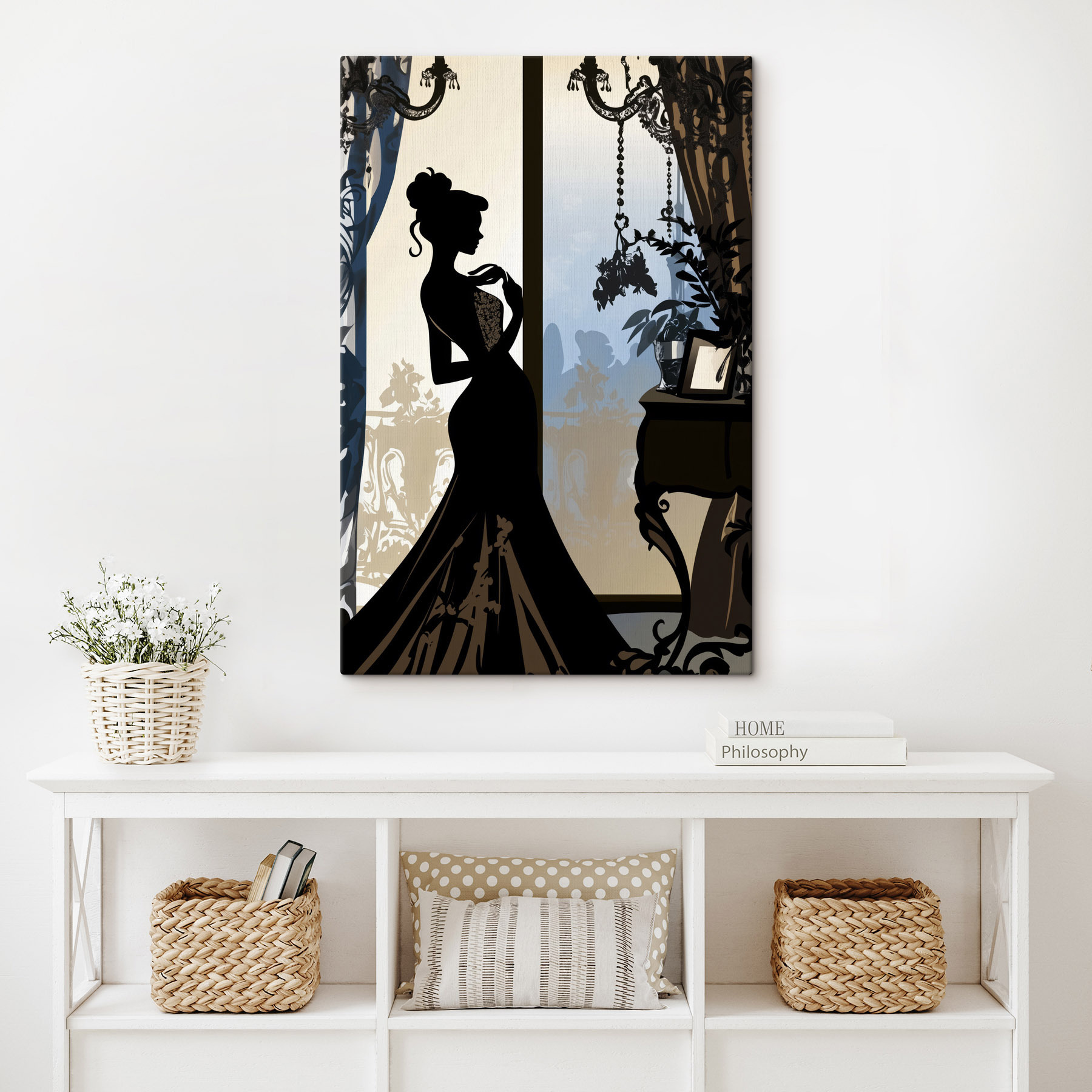 Silhouette of a woman in a dress