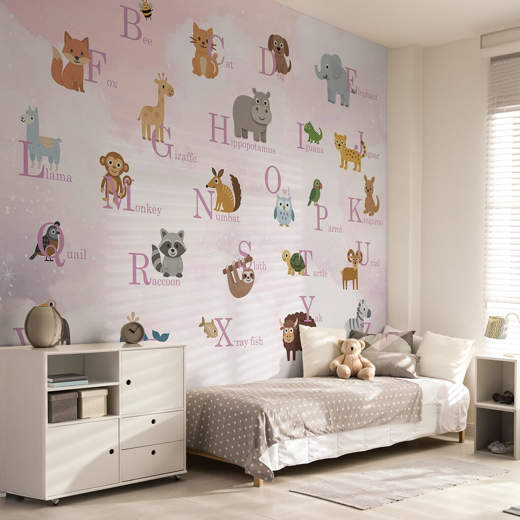 Group of animals with letters