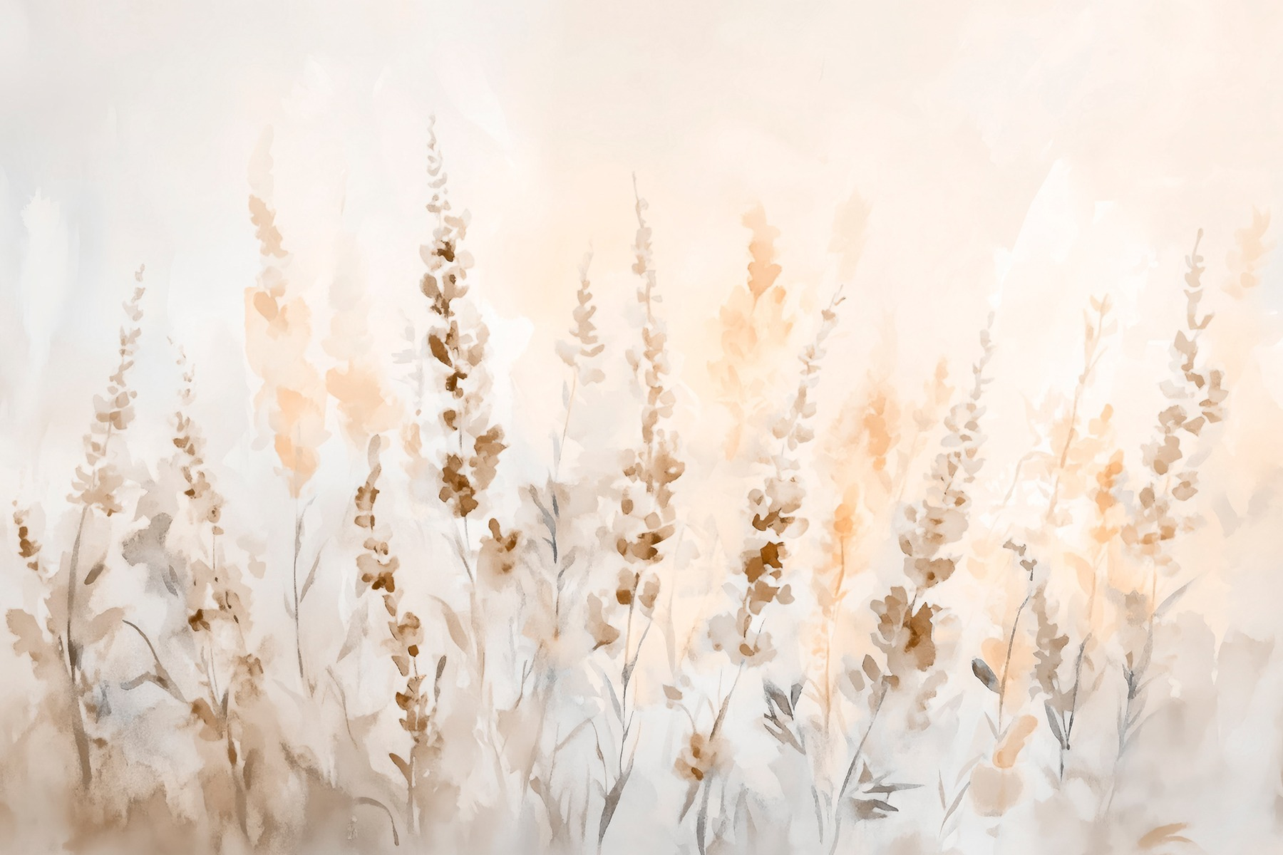 Painting of flowers in a field