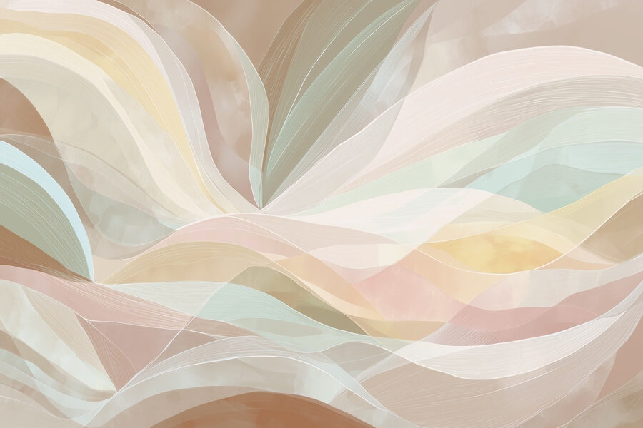 Linee colorate e vorticose su sfondo marrone