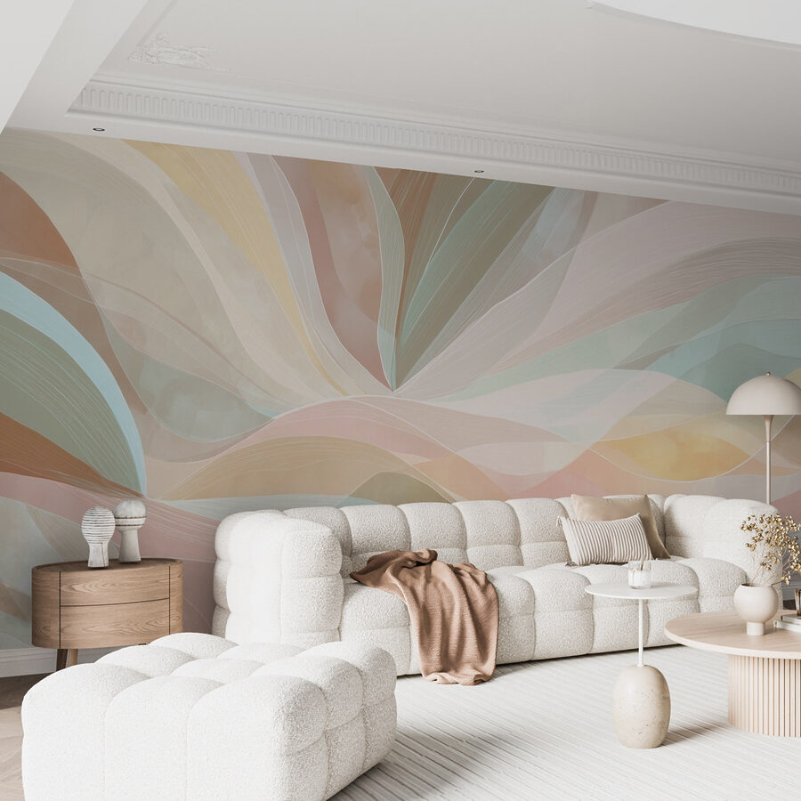 Linee colorate e vorticose su sfondo marrone