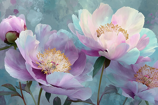 Delicate blooms in soft pastel hues