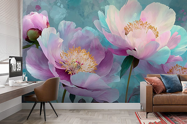 Delicate blooms in soft pastel hues