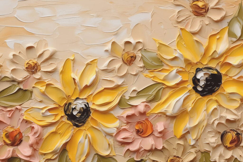 Pittura di fiori su una parete Pittura di fiori su una parete