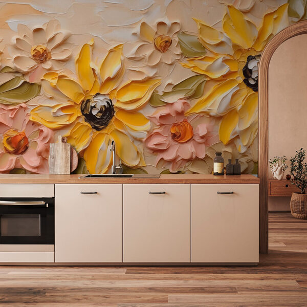 Pittura di fiori su una parete Pittura di fiori su una parete
