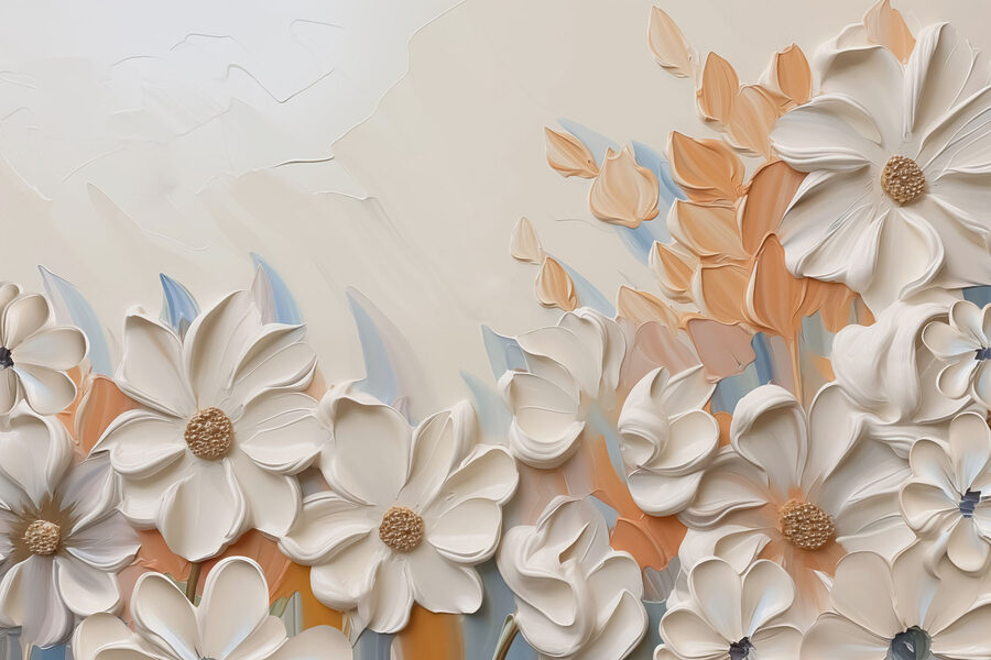Pittura di fiori su una parete Pittura di fiori su una parete