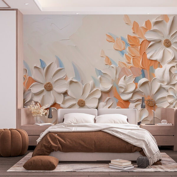 Pittura di fiori su una parete Pittura di fiori su una parete