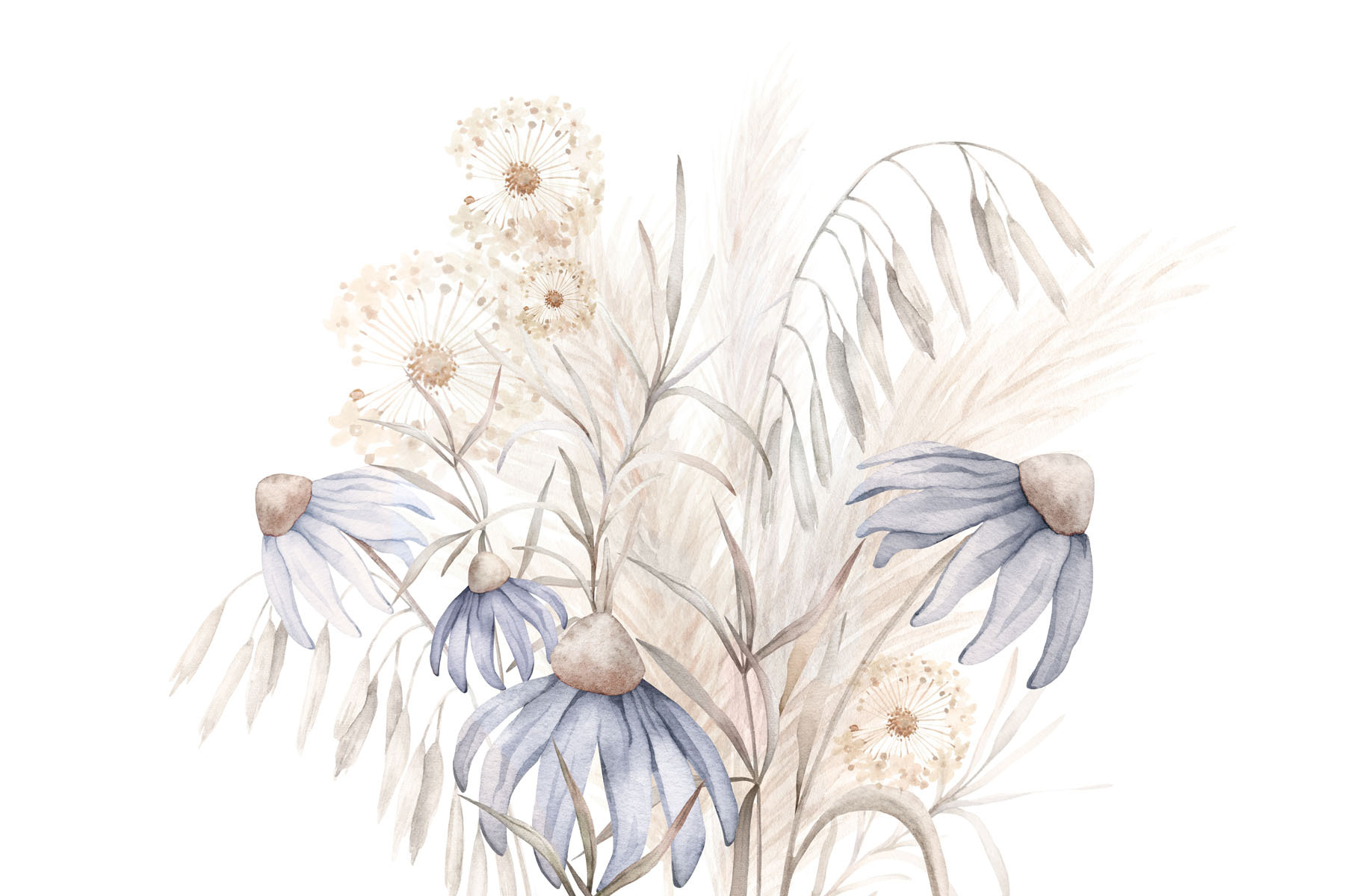 Watercolor painting of flowers and plants Watercolor painting of flowers and plants