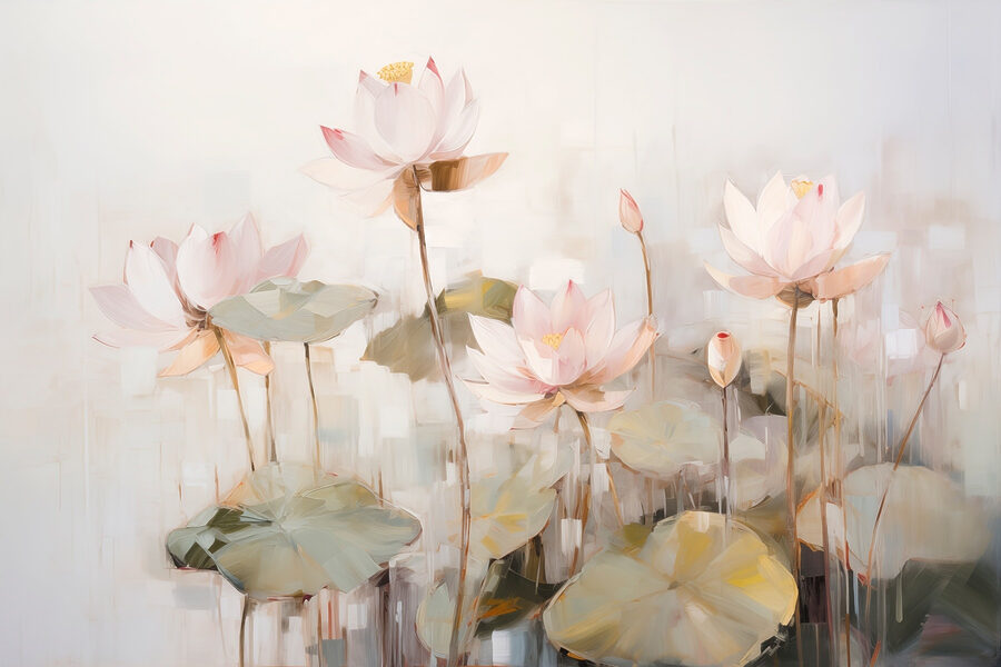 Pittura di fiori e foglie
