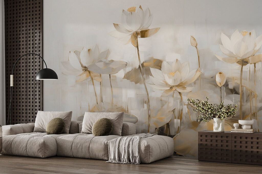 Painting of white flowers Painting of white flowers