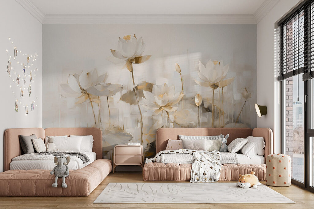 Painting of white flowers Painting of white flowers