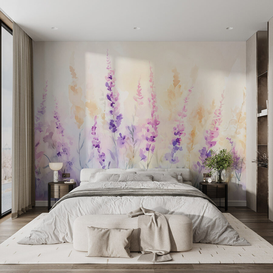 Pittura di fiori in un campo
