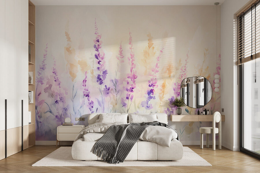 Pittura di fiori in un campo
