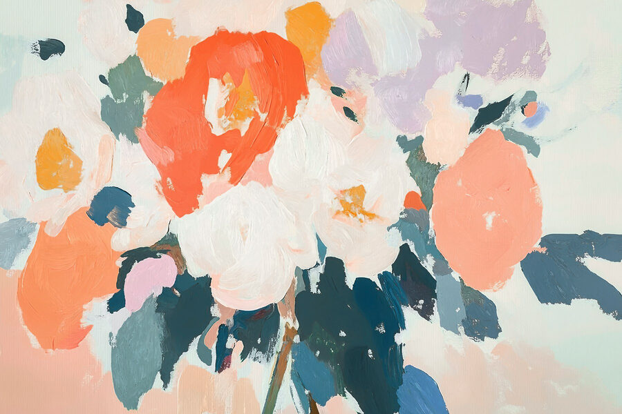 Pittura di fiori con colori diversi