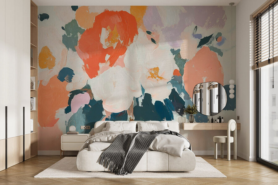 Pittura di fiori con colori diversi