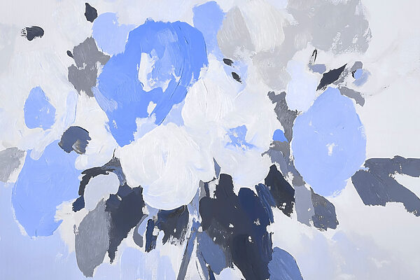 Pittura di fiori in blu e grigio Pittura di fiori in blu e grigio