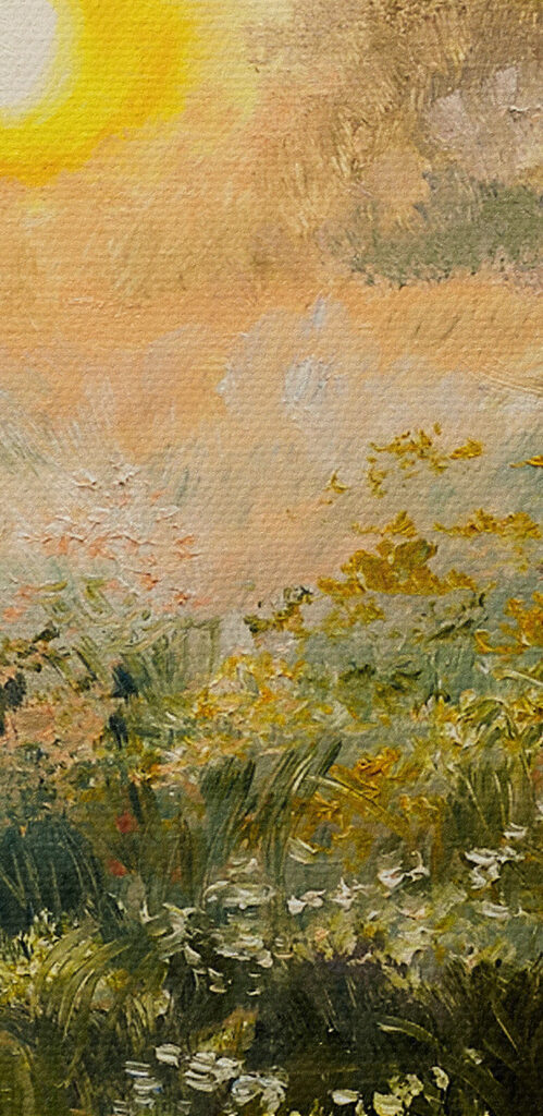 Painting of a field of flowers Painting of a field of flowers