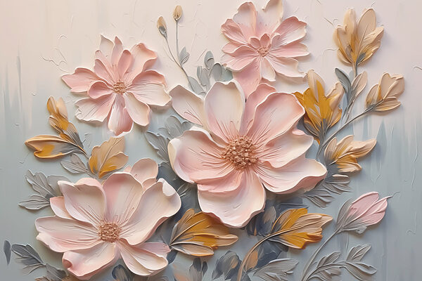 Painting of flowers and leaves Painting of flowers and leaves