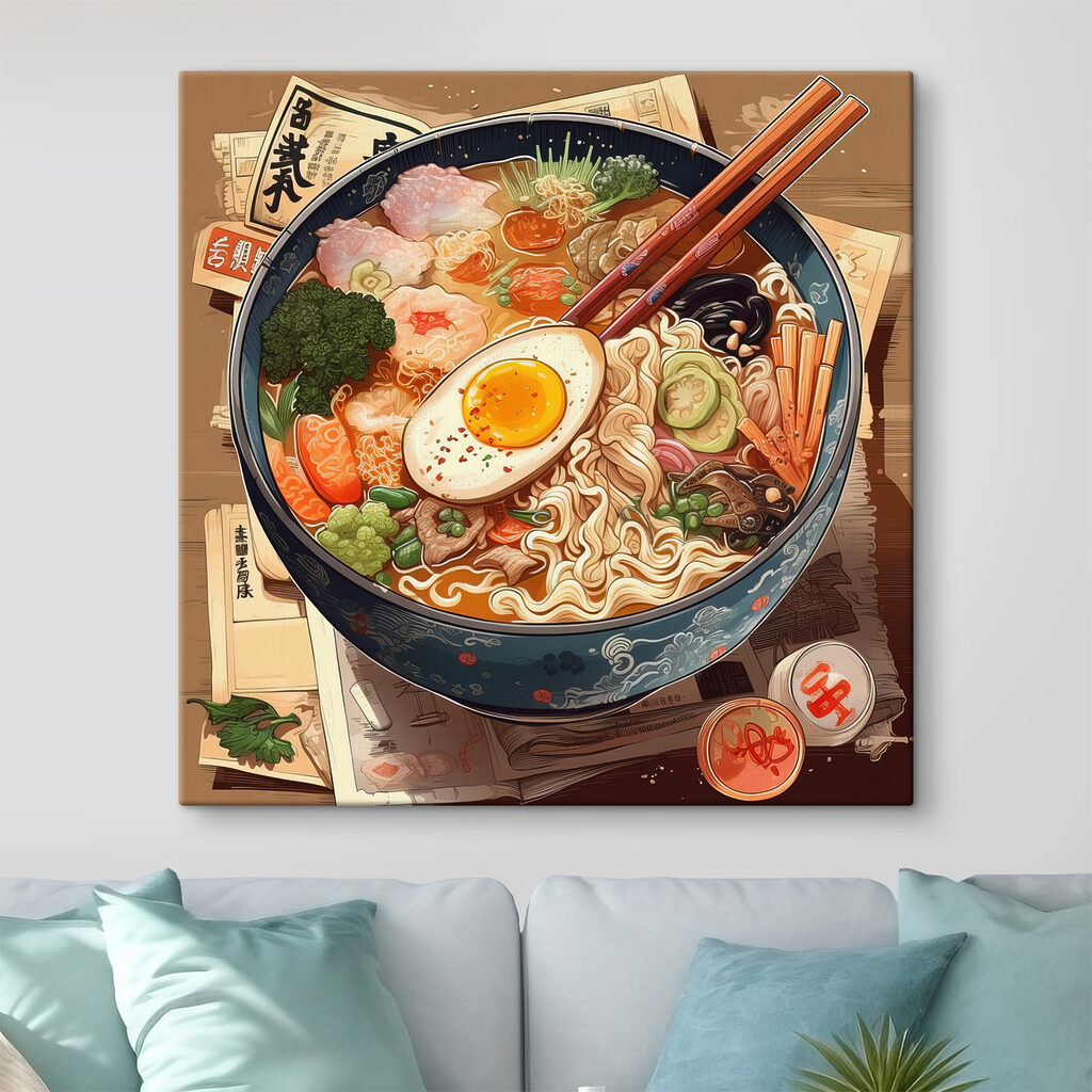 A bowl of ramen with chopsticks and an egg A bowl of ramen with chopsticks and an egg