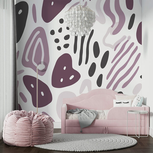 Pattern of purple and black shapes