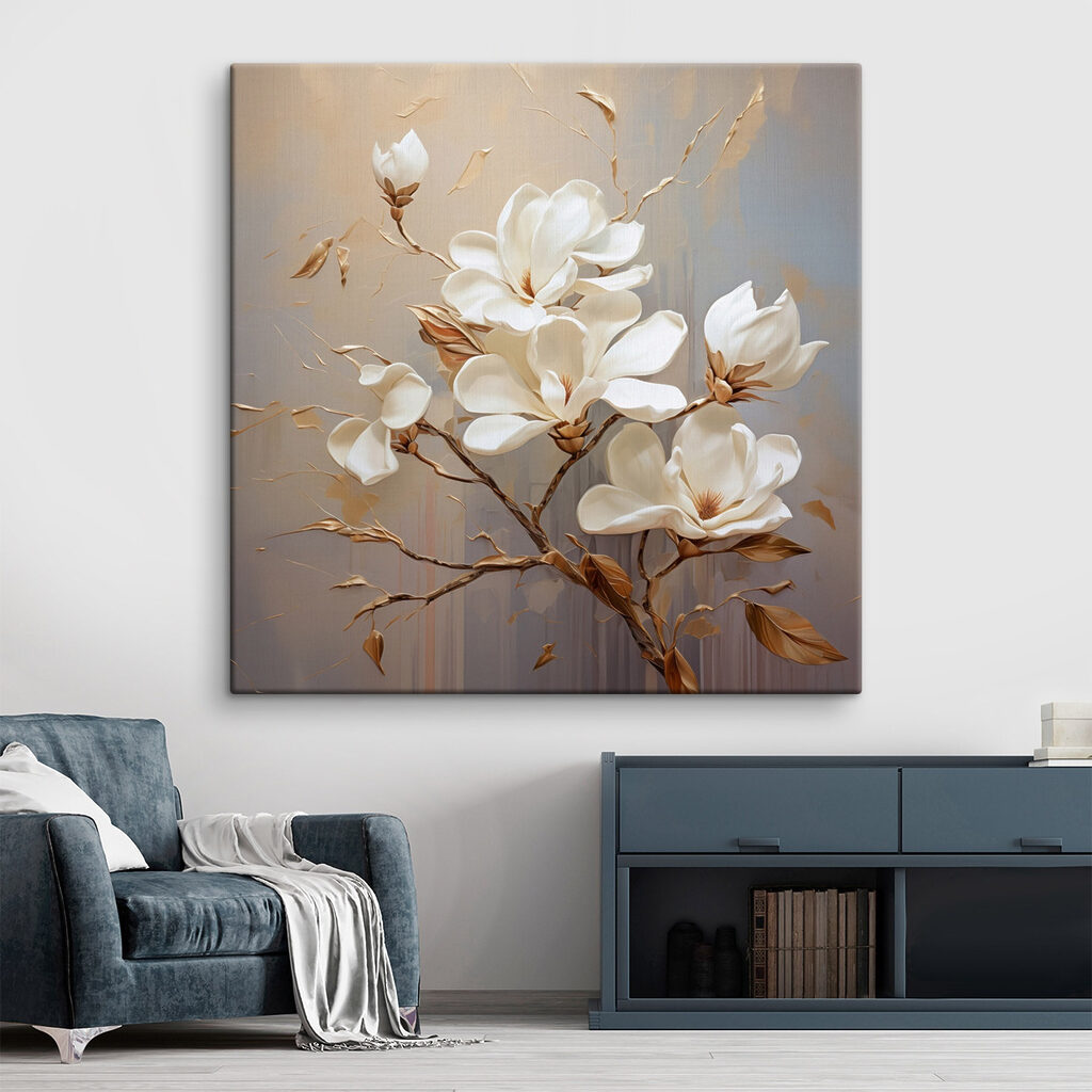 Painting of white flowers Painting of white flowers