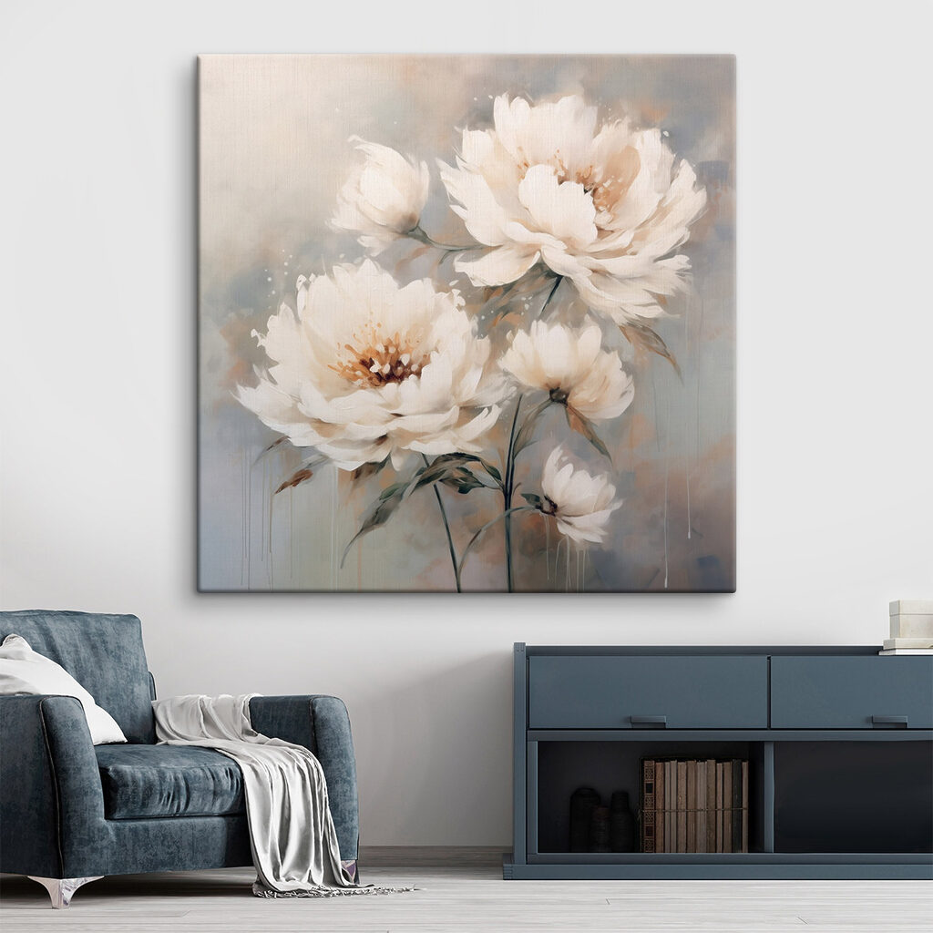 Painting of white flowers Painting of white flowers