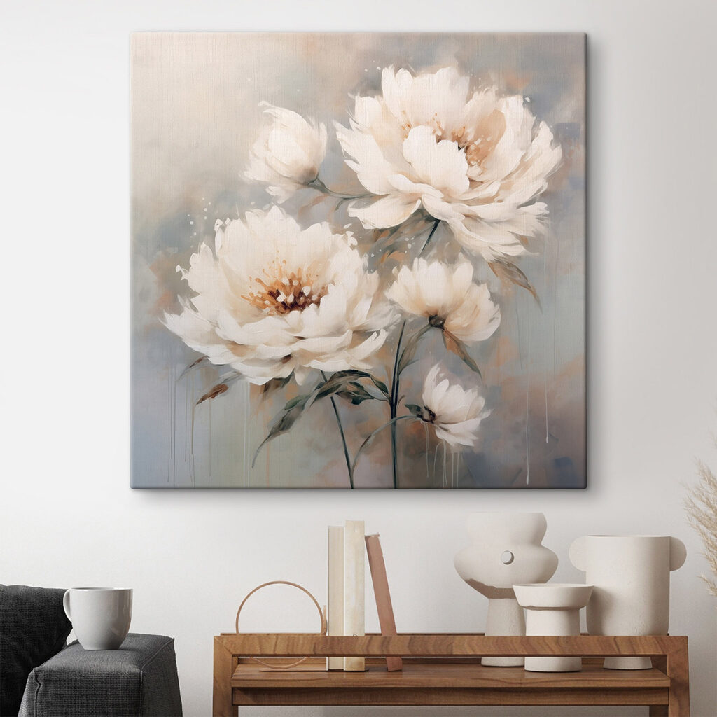 Painting of white flowers Painting of white flowers