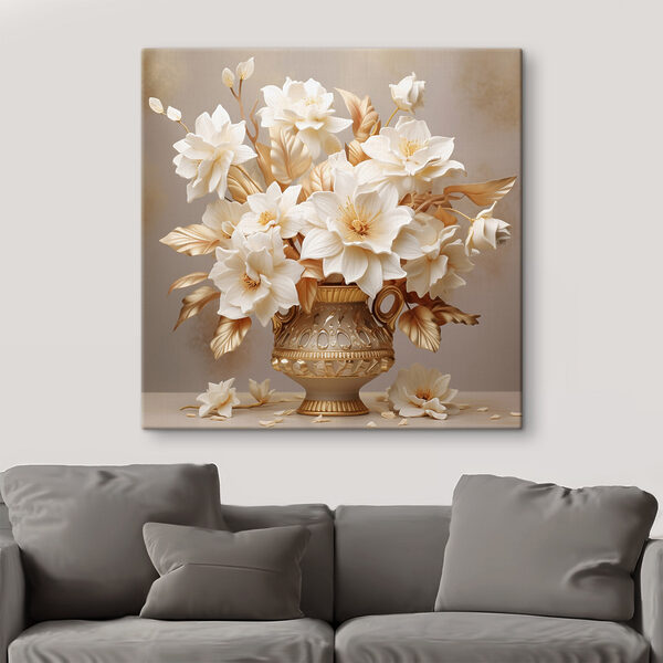 Quadri Quadri Vaso con fiori bianchi (COD: s44237)