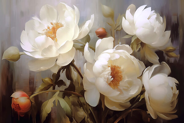 Painting of white flowers Painting of white flowers