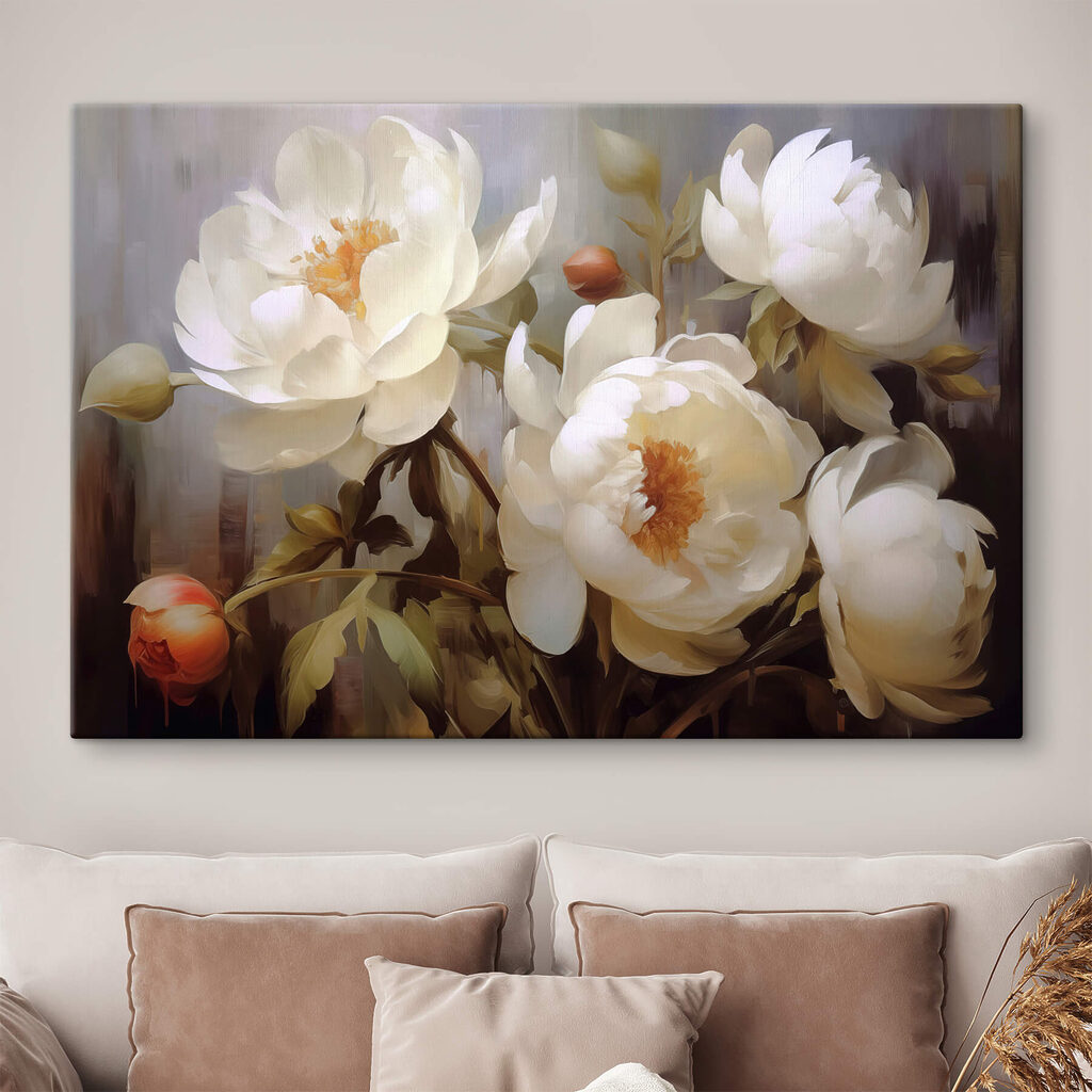 Painting of white flowers Painting of white flowers