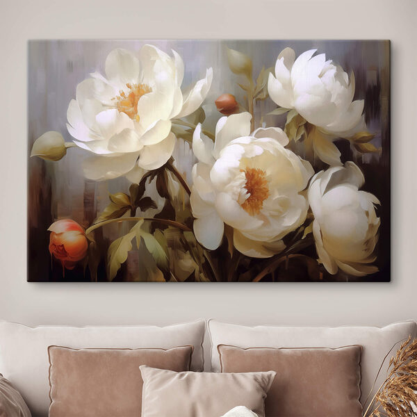 Painting of white flowers Painting of white flowers