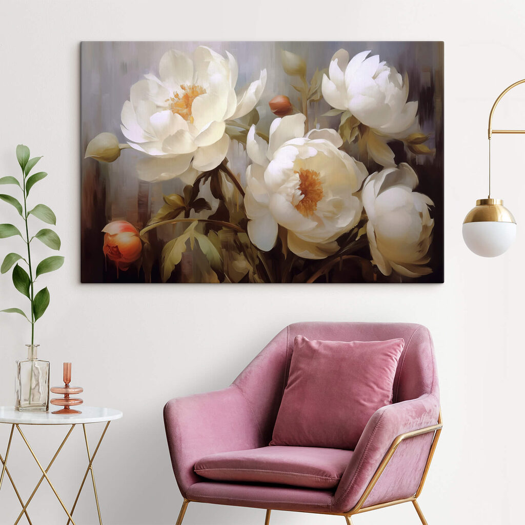 Painting of white flowers Painting of white flowers