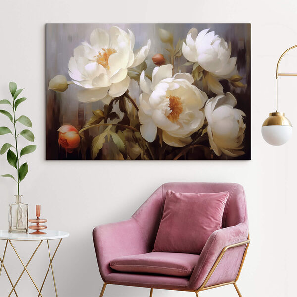 Painting of white flowers Painting of white flowers