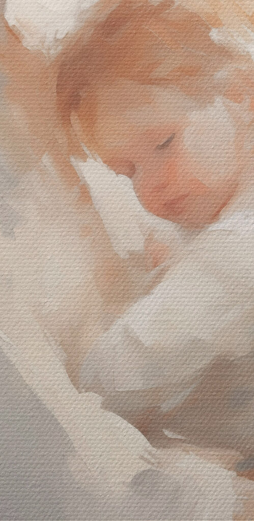 Painting of a woman holding a baby Painting of a woman holding a baby